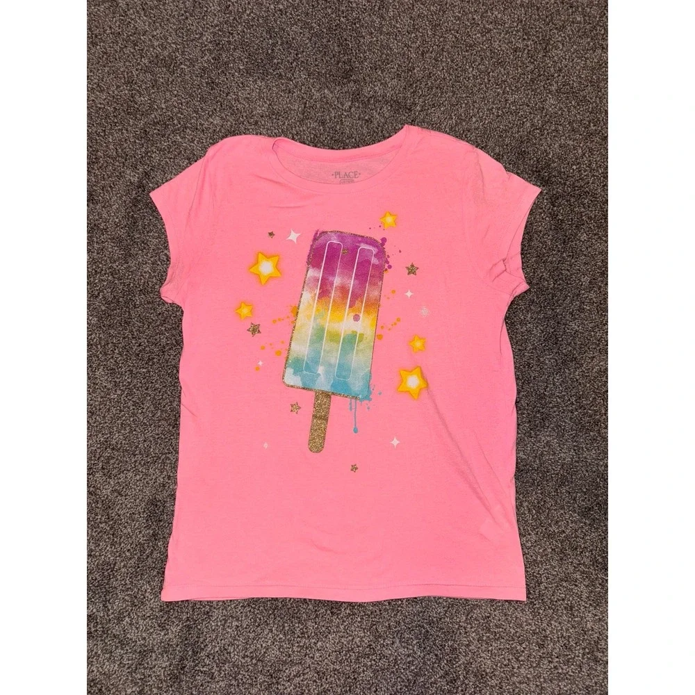 Children's Place Girls Pink Ice Cream Short Sleeve T-Shirt‎